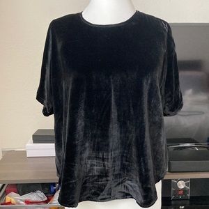 Madewell velvet high low hem billowy top S